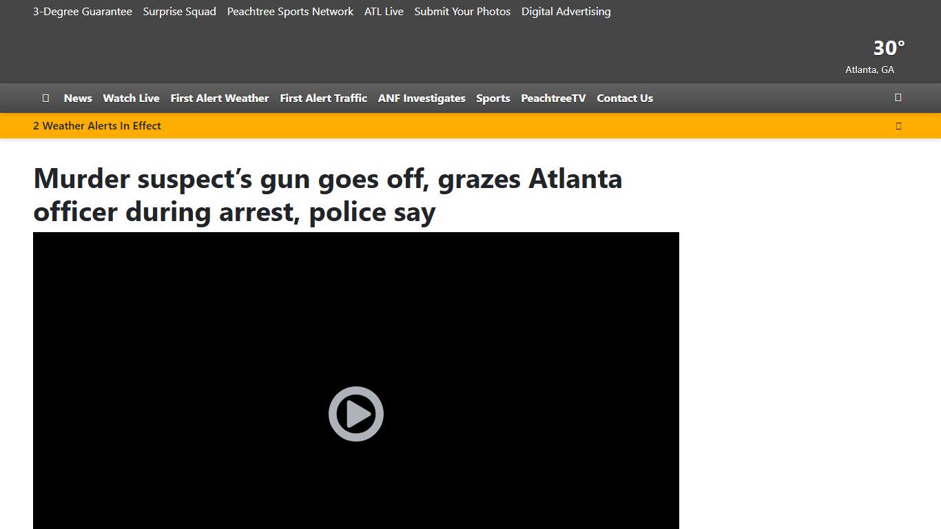 Murder suspect’s gun goes off, grazes Atlanta officer during arrest, police say